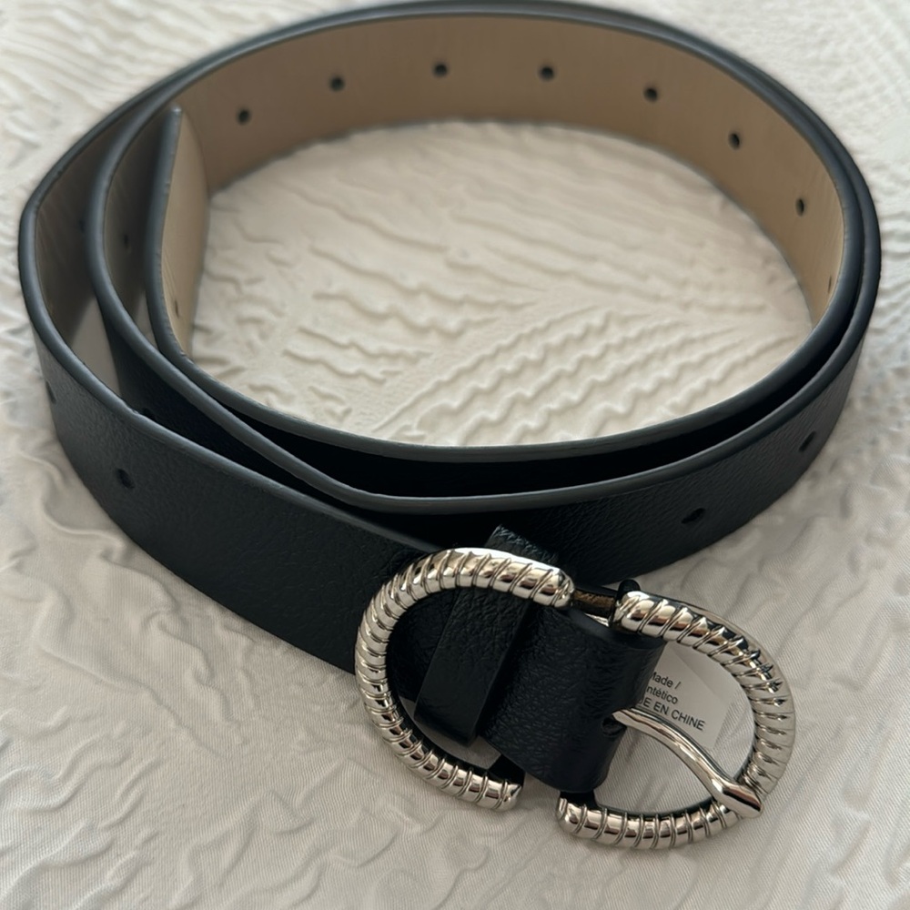 Black leather belt